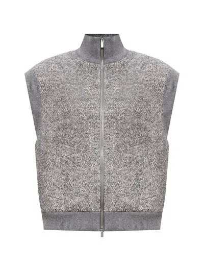 Peserico High-neck Vest In Gray