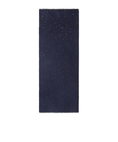 Peserico Sequin-embellished Frayed Scarf In Cosmic Blue