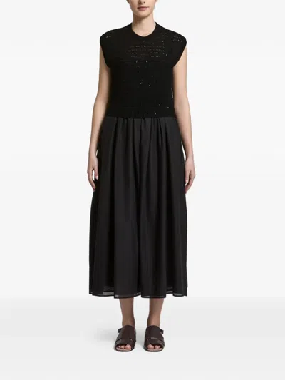 Peserico Sequin-embellished Midi Dress In Black