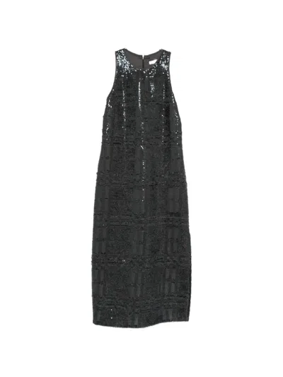 Peserico Sequin-embellished Midi Dress In Gray