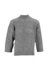 SEQUIN-EMBELLISHED RIBBED-KNIT SWEATER