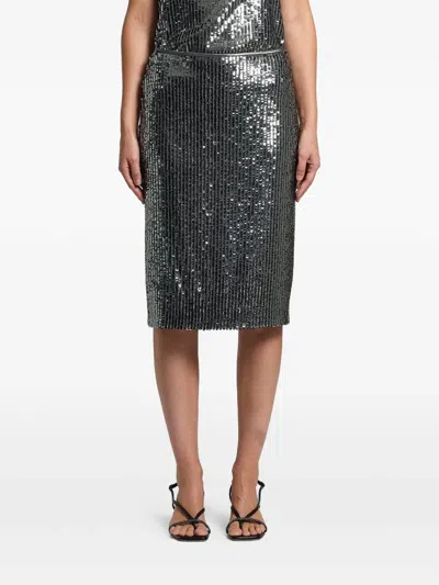 Peserico Sequin-embellished Skirt In Black