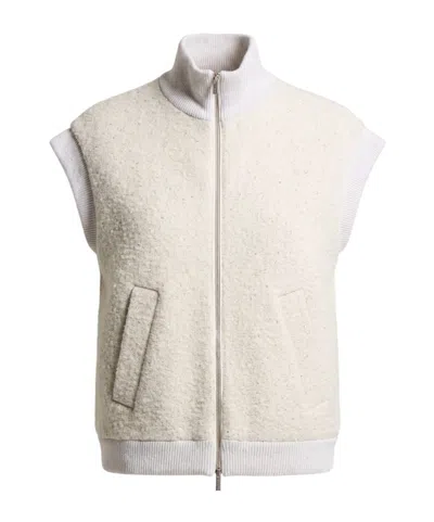 Peserico Sequin-embellished Sleeveless Jacket In Neutral