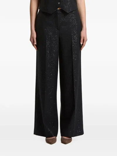 Peserico Sequin-embellished Trousers In Black
