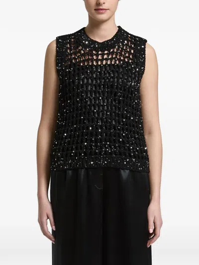 Peserico Sequin-embellished Vest In Black