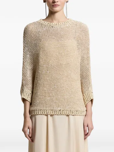 Peserico Sequin-embellishment Sweater In Brown