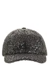 Peserico Sequinned Baseball Cap In Gray
