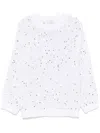 Peserico Sequinned Cotton Sweater In White
