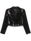 Peserico Sequinned Cropped Blazer In Black
