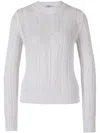 Peserico Sequinned Open-knit Sweater In Weiss