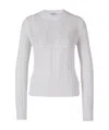 Peserico Sequinned Open-knit Sweater In White