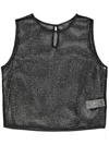 Peserico Sequinned Open-knit Top In Black