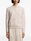 Peserico Sequinned Patterned Sweater In Neutral