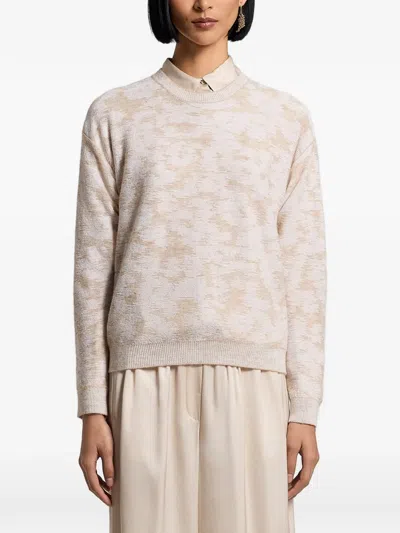 Peserico Sequinned Patterned Sweater In Neutral