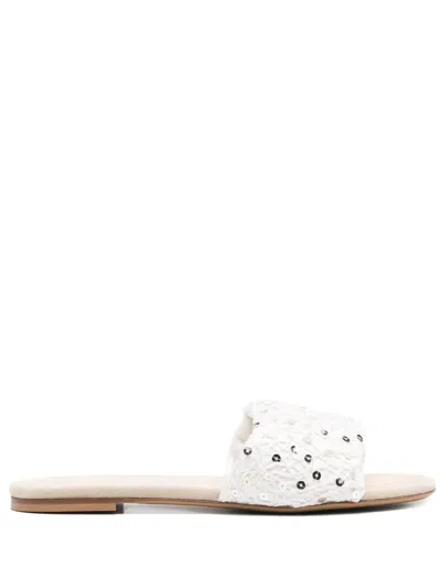 Peserico Sequinned Slides In White