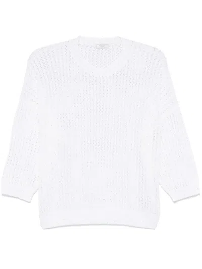 Peserico Sequinned Sweater In White