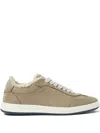 Peserico Shearling-lined Lace-up Sneakers In Brown