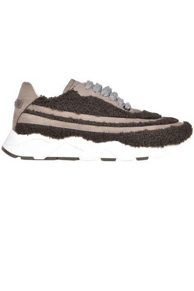Peserico Shearling Sneakers In Brown