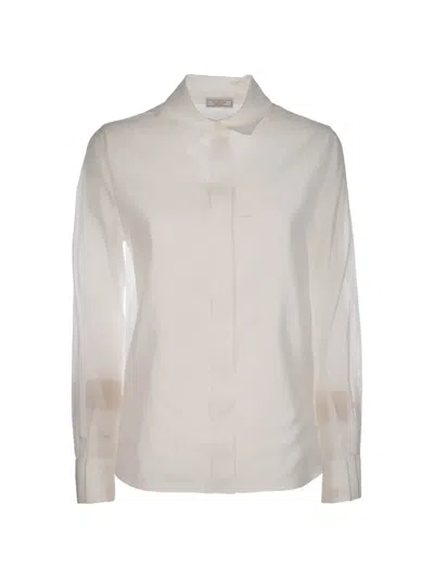 Peserico Sheer Concealed-front Shirt In White