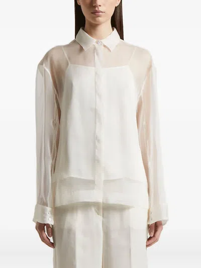 Peserico Sheer-panelled Shirt In White