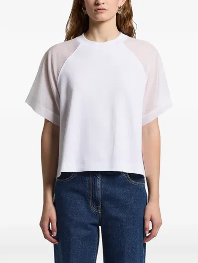 Peserico Sheer-sleeve T-shirt In White