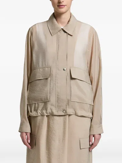 Peserico Sheer-panelled Pocket-detail Jacket In Neutral