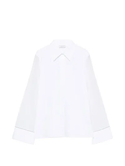 Peserico Sheer-sleeves Shirt In White