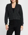 Peserico Shimmer Sequin-embellished Cardigan In Graphite
