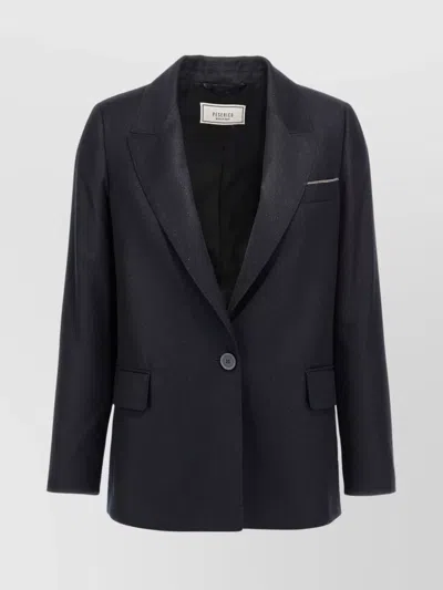 PESERICO SHINY BLAZER WITH LAPEL AND POCKETS