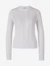 Peserico Shiny Mesh Sweater In White