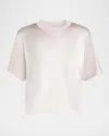 Peserico Shiny Rib-trim Crewneck T-shirt In Animal Print