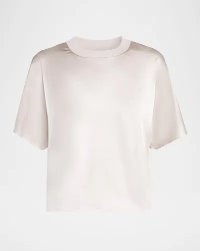 Peserico Shiny Rib-trim Crewneck T-shirt In Animal Print