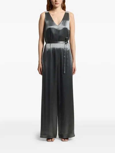 Peserico Shiny Satin Jumpsuit In Black