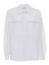 Peserico Concealed Button Long Sleeve Blouse In Beige