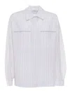 Peserico Concealed Button Long Sleeve Blouse In Beige