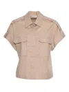 Peserico Trimmed-pocket Shirt In Neutral