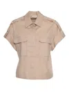 Peserico Trimmed-pocket Shirt In Neutral
