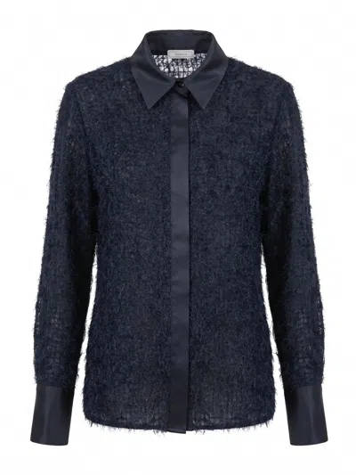 Peserico Long-sleeved Shirt In Blue