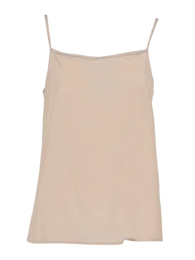 Peserico Narrow Shoulder Strap Halter-neck Style Top In Neutral