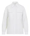 Peserico Concealed Button Long Sleeve Blouse In White