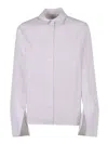 Peserico Crisp White Blouse With Unique Slit Cuffs In White