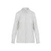 Peserico Striped Long Sleeve Shirt With Cuffed Sleeves In White