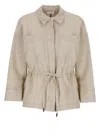 Peserico Ivory Linen Shirt In Beige
