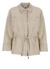Peserico Ivory Linen Shirt In Beige