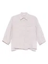 Peserico Beige Linen Shirt With Classic Collar In Beige