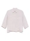 Peserico Beige Linen Shirt With Classic Collar In Beige