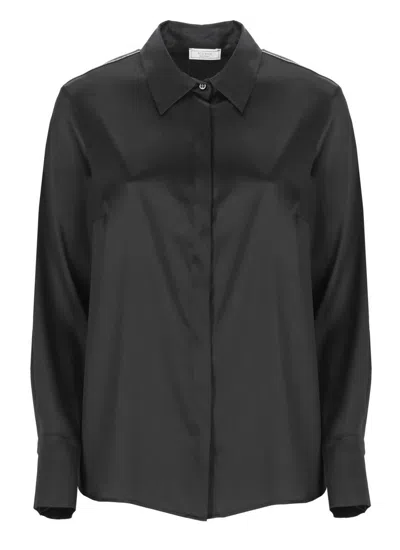 Peserico Satin Shirt In Black