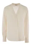 Peserico Silk Crepe Shirt In Pearl