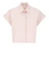 Peserico Short Sleeve Hidden Placket Blouse In Pink