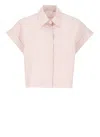 Peserico Short Sleeve Hidden Placket Blouse In Pink